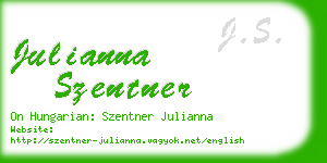 julianna szentner business card